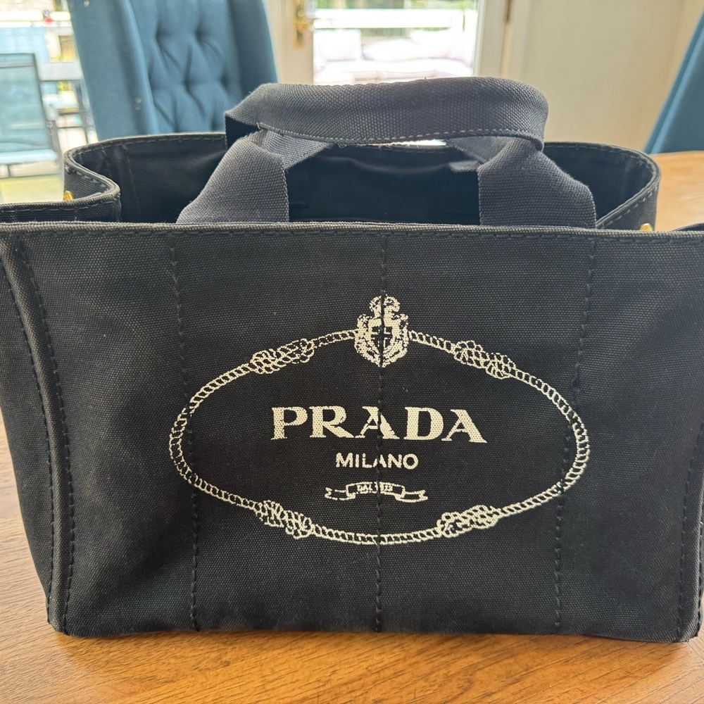 Prada Black Canvas Milano Tote